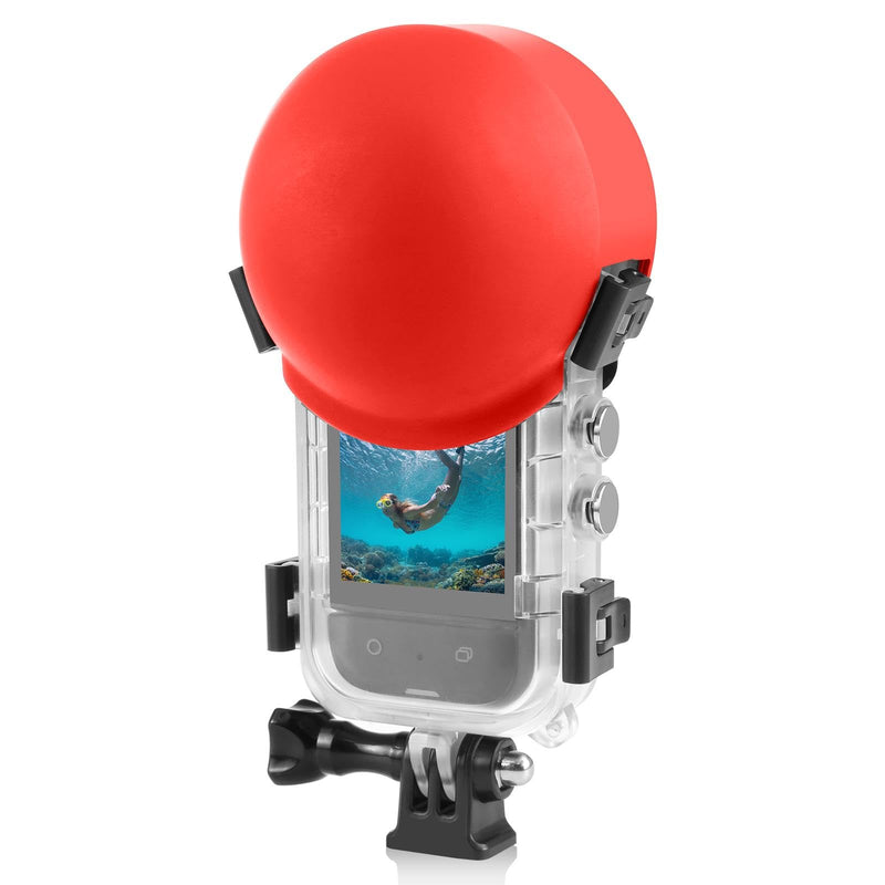 Insta 360 X5 Invisible Dive Case Lens Guard, Silicone Lens Cover Protector for Insta360 X5 Diving Case Lens Cap, Action Camera Accessories (Red) Red