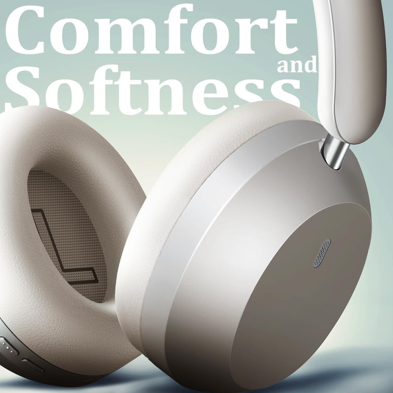 Wentronic Y04 Bluetooth Headphones Active Noise Cancelling Wireless Over Ear Headsets 48 Hours Playtime High Sound Quality Foldable Earphones with Soft Ear Cushion for Travel - Starlight