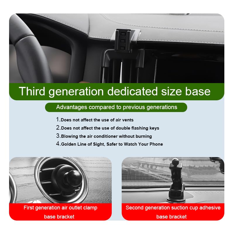 Car Phone Holder for Volvo S90 / V90 Cross Country 2017-2025 | Auto Accessories Auto Lock Hands Free Cell Phone Mount Car fits for iPhone & All Smartphones