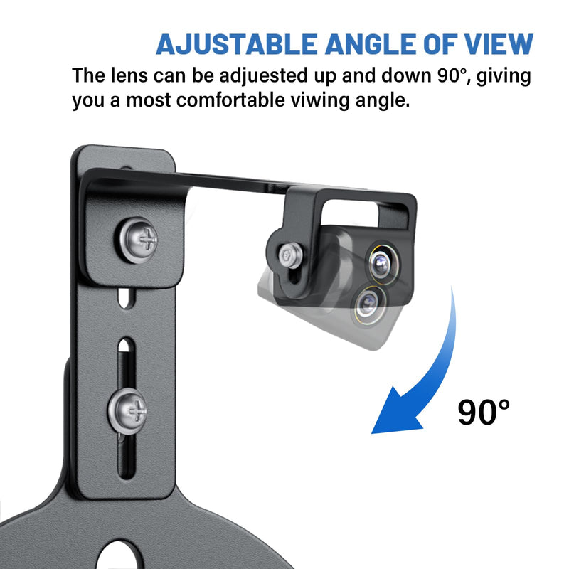 EWAY Light 2.0 Spare Tire Reverse Backup Camera for Jeep Wrangler JK Compass Commander Patriot Liberty 2007-2018, Upgrade Ajustable Brackets for Flexible Angle, Hitch Camera with 90° Ajustable Angle
