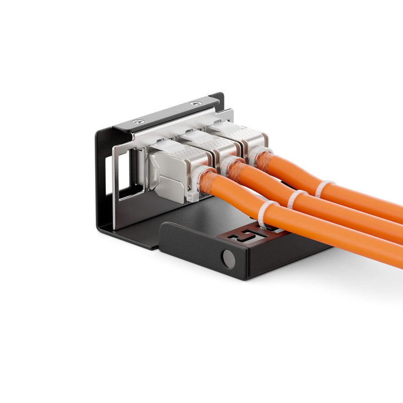 [AUSTRALIA] - deleyCON 4 Port Patch Panel Housing 1 HE for 14.9 mm x 17 mm Keystone Module with e.g. RJ45 Coaxial Connector BNC F-Connector Antenna Connector RJ-11 RCA Jack USB Toslink PS2 HDMI - Black 4 Port Gehäuse 