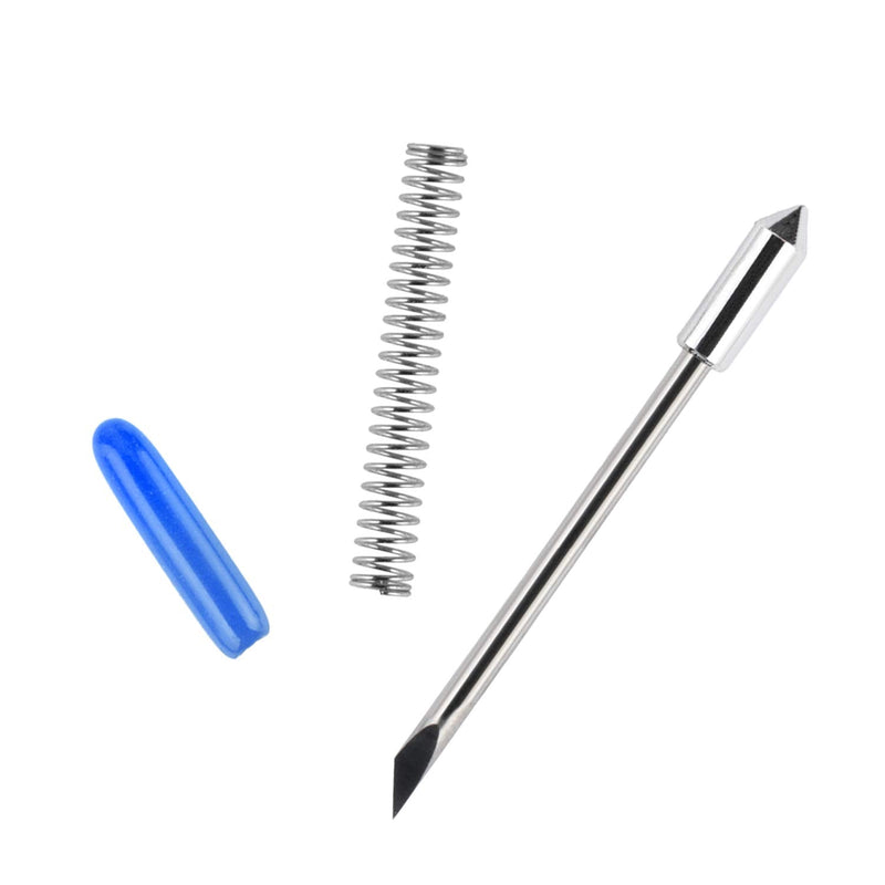 HQMaster 60 Degree Vinyl Cutter Blades Lettering Blade for Graphtec Cutting Plotter, Blue Cap Pack Of 10 with Springs 60°