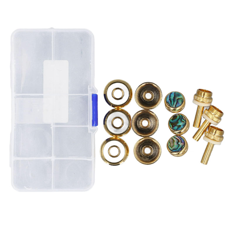 [AUSTRALIA] - Trumpet Valve Finger Button Cap and Rod Set, with Abalone Shell for Repair Replacement for Old Parts Easy Installation Exquisite Button Sturdy Metal 