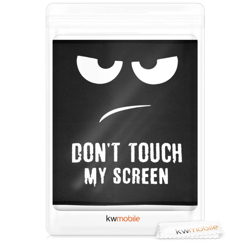 kwmobile Computer Monitor Cover Compatible with 34-35" Monitor - Don't Touch My Screen White/Black Don't Touch My Screen 02-01