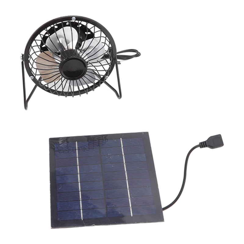 Solar Panel Fan, Mini Portable USB Cooling Fan 5V 2.5W with USB Power Supply, for Greenhouses Dog Houses Trailers RVs