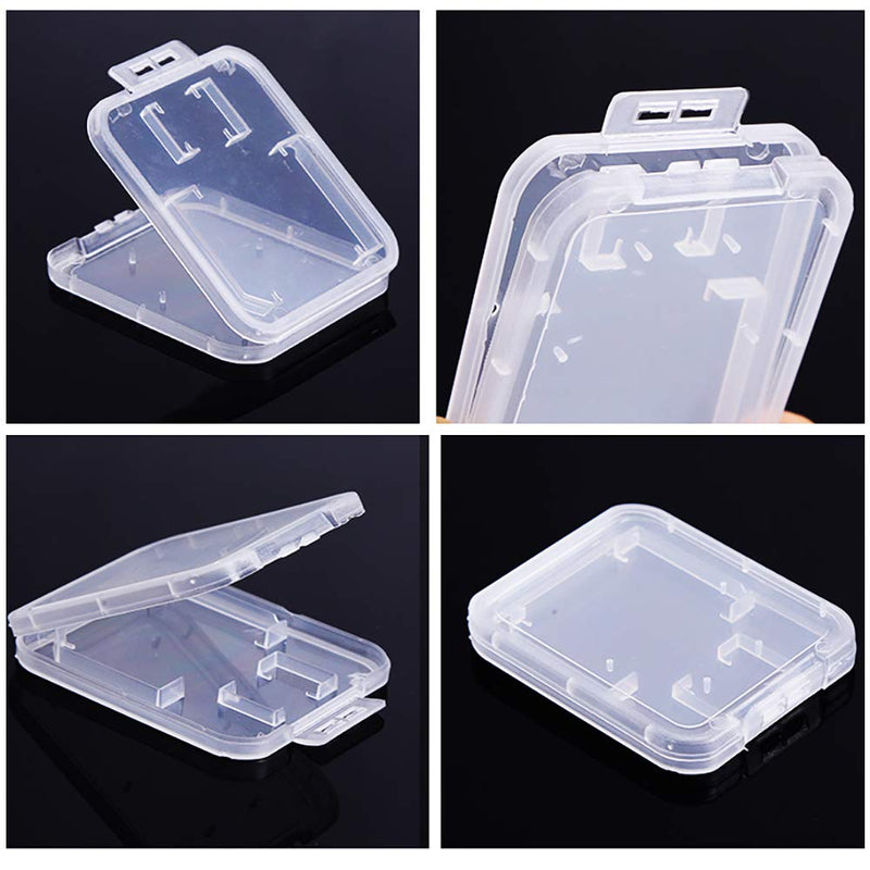 10pcs Clear Plastic Memory Card Case Compatible with SD Micro SD T-Flash Card