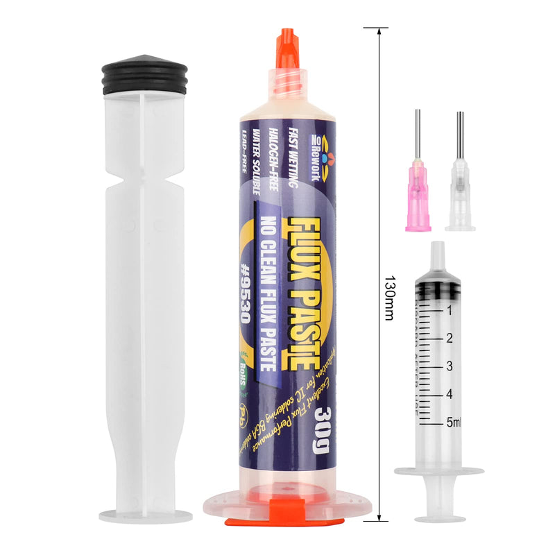 BEEYUIHF Soldering Paste Flux, 30 ml Lead-Free Syringe Solder Flux Paste, No Clean Rosin Soldering Flux for SMD BGA LED PCB Electronics Soldering (1.62oz/46g)