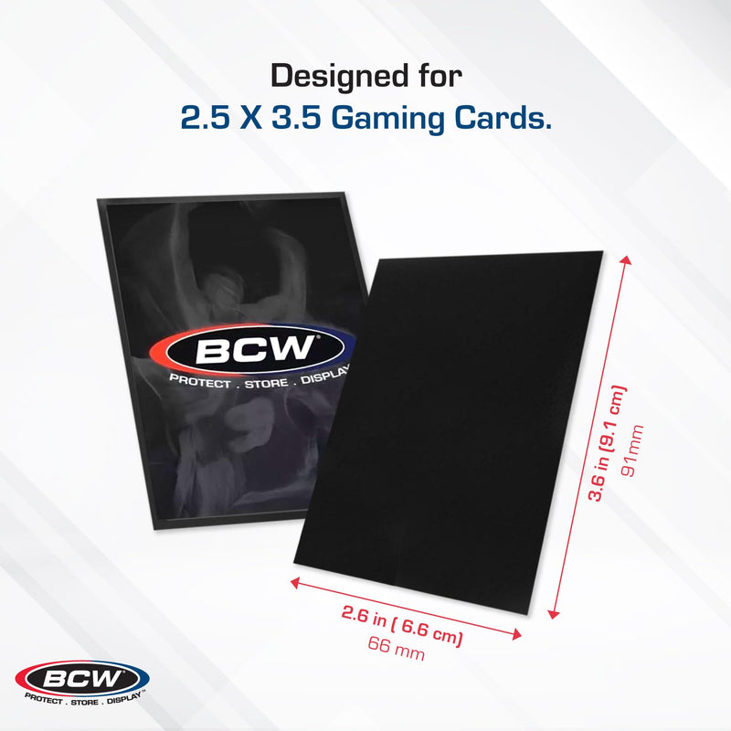 BCW Deck Guard - Double Matte Card Sleeves | 500 Count Box (10 Packs of 50 Sleeves) |Acid-Free, No PVC | Fits 2.5" x 3.5" Game Cards | Archival Safe Sleeves for Card Protection (Black) Black
