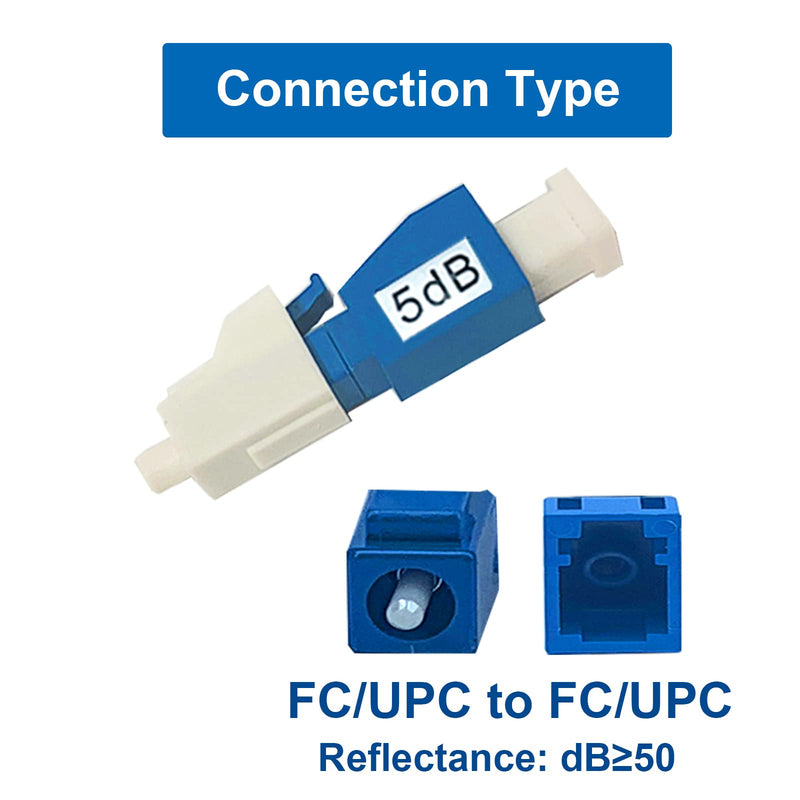 [AUSTRALIA] - GwliUni 10Pcs LC Fiber Optic attenuator, Fiber Signal Attenuation Converter, LC Inserts Connector Single Mode (LC-UPC, 5dB) LC-UPC 
