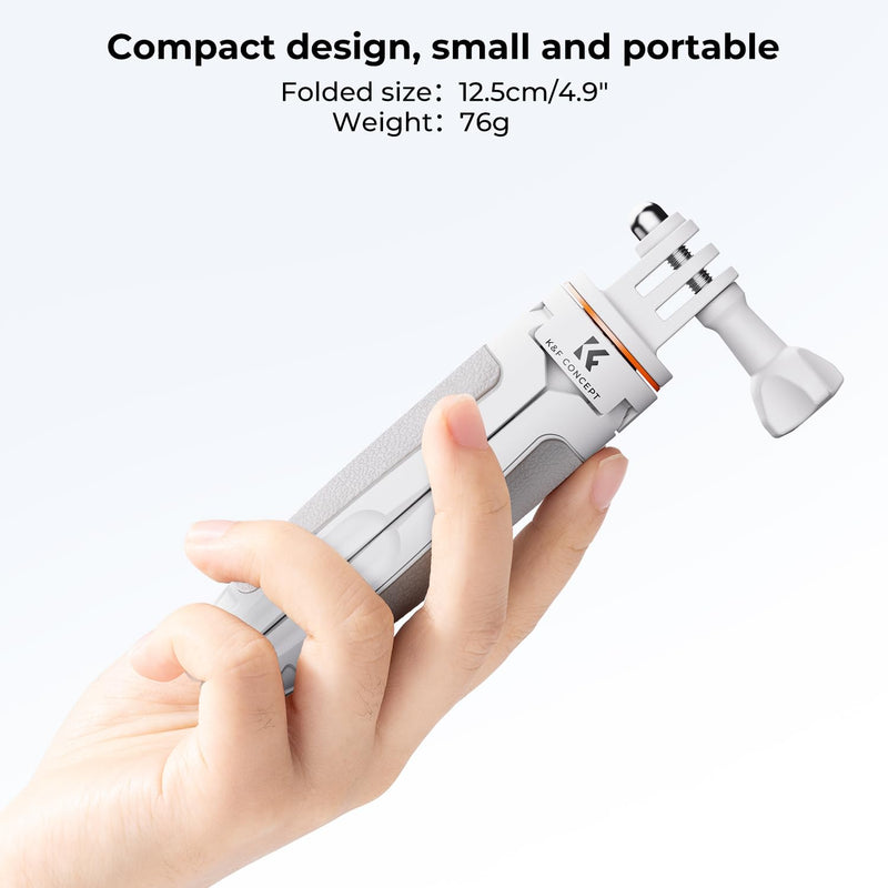 [AUSTRALIA] - K&F Concept Selfie Stick Tripod for GoPro, Extendable Vlog Selife Stick Portable Stand Compatible with GoPro Hero 12/11/10/9/8/7/6/5/GoPro Max/DJI Osmo Action/Insta 360/AKASO Action Camera 32CM Grey 