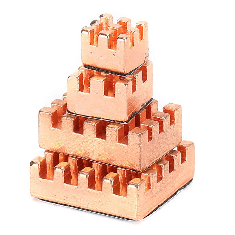 Pure Copper Heatsink, 4 Heatsinks Made of Pure Copper, Durable and Unbreakable for Raspberry PI 4B 1G 2G 4G (Copper)