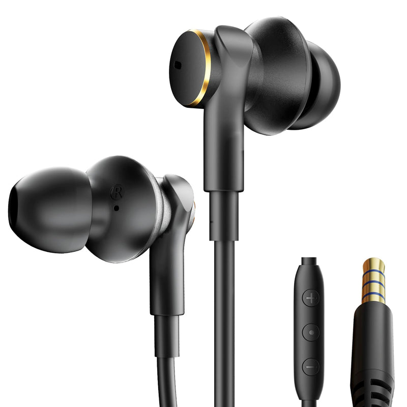 Premium Wired Ear bud with Speech Noise Reduction-Rich Deep Bass Earphones | Dual-Driver In-Ear Calls Noise Cancellation Earbuds USB C & 3.5mm Plug,Noise-Isolating Hi-Fi Headphone Wired Volume Control