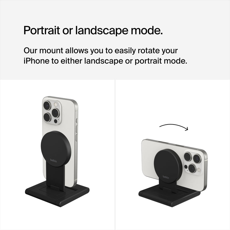 Belkin MagSafe iPhone Mount for Apple TV 4K, Continuity Camera | Turns iPhone into webcam, tvOS support, compatible with MacBook Pro, Air, iPhone 16/15/14/13, Magnetic Gray modern minimalist