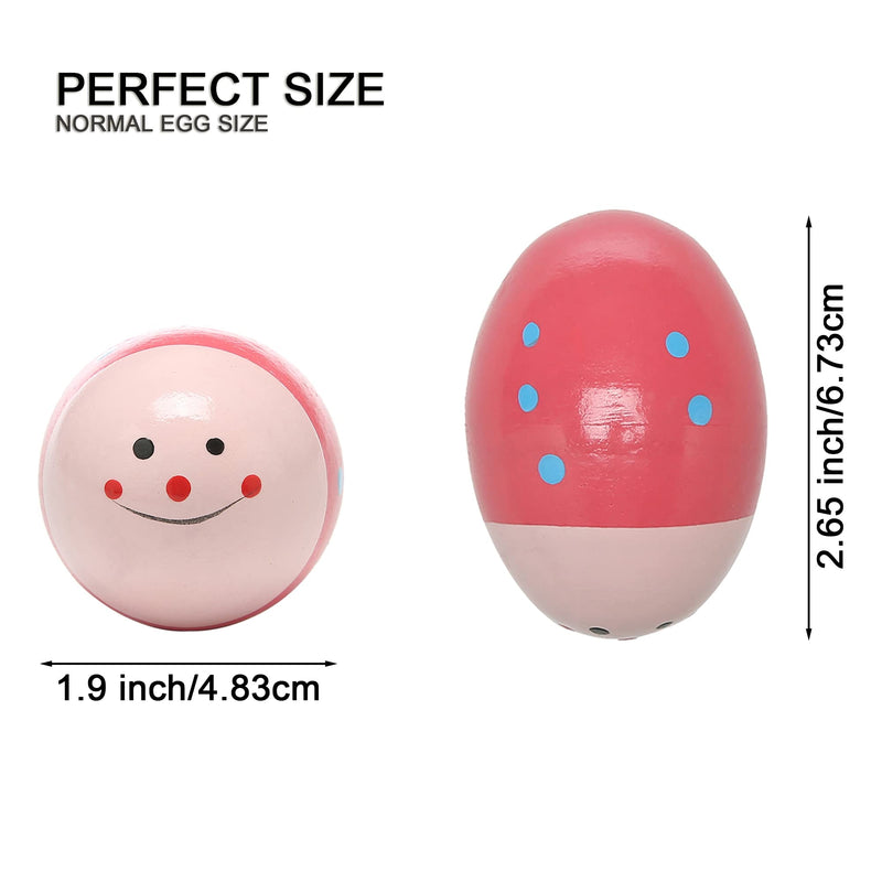 6Pcs Wooden Egg Shakers Hand Musical Maracas Percussion Instruments Multicolour 6 Pcs