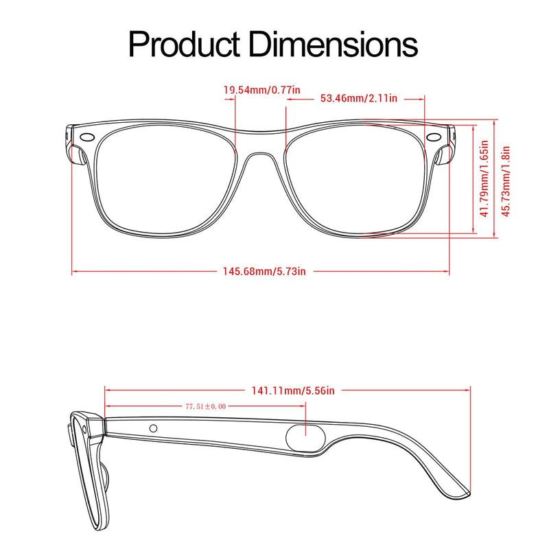 AI Translation Smart Glasses 134 Languages Real Time Translator, Smart Glasses with Speakers Air Conduction for Travel Business Calls, IP65 Waterproof AI Interpretation Smar