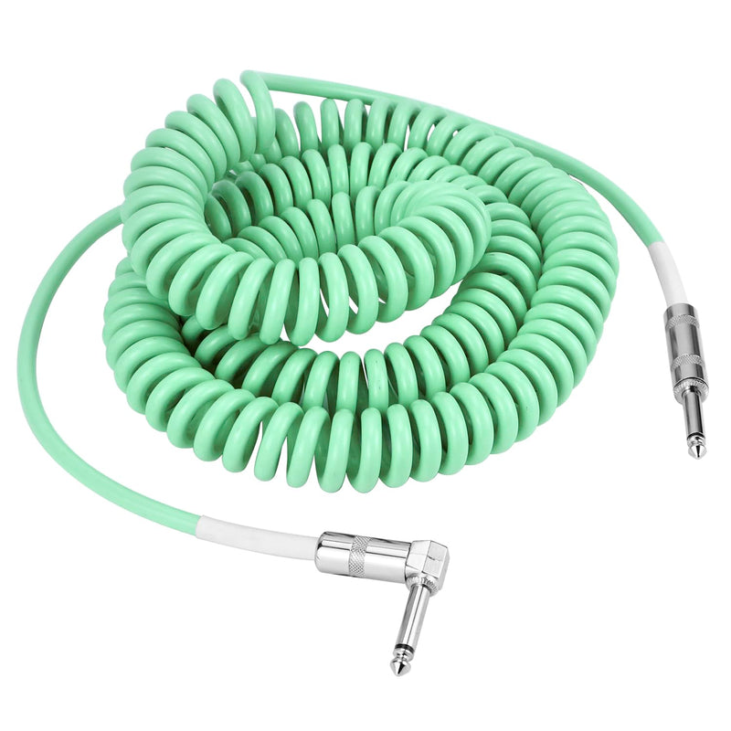 QWORK Guitar Cable, 30ft Coiled Instrument Cable for Guitar/Bass, Green