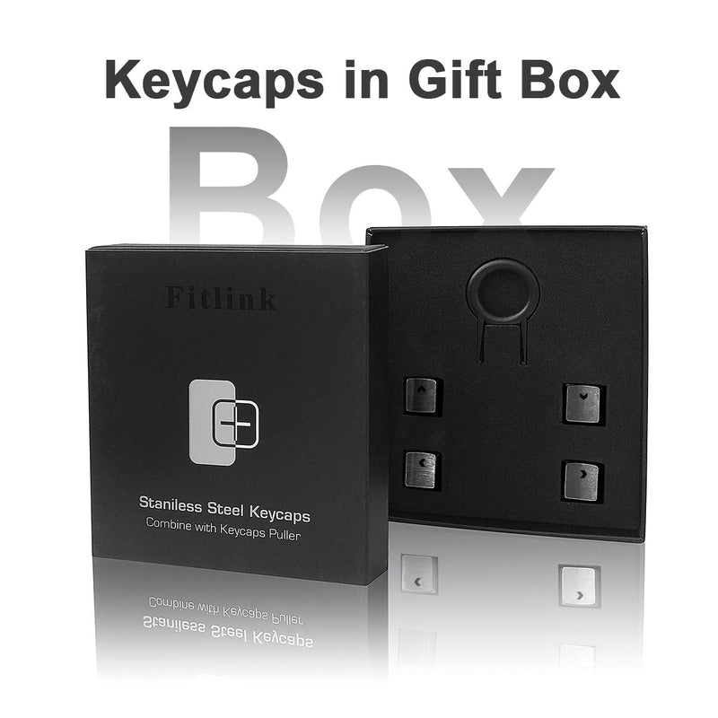 Fitlink Stainless Steel Metal Keycaps with Key Puller for Mechanical Keyboard Cherry Mx Switch(Direction Keys,Black) Black