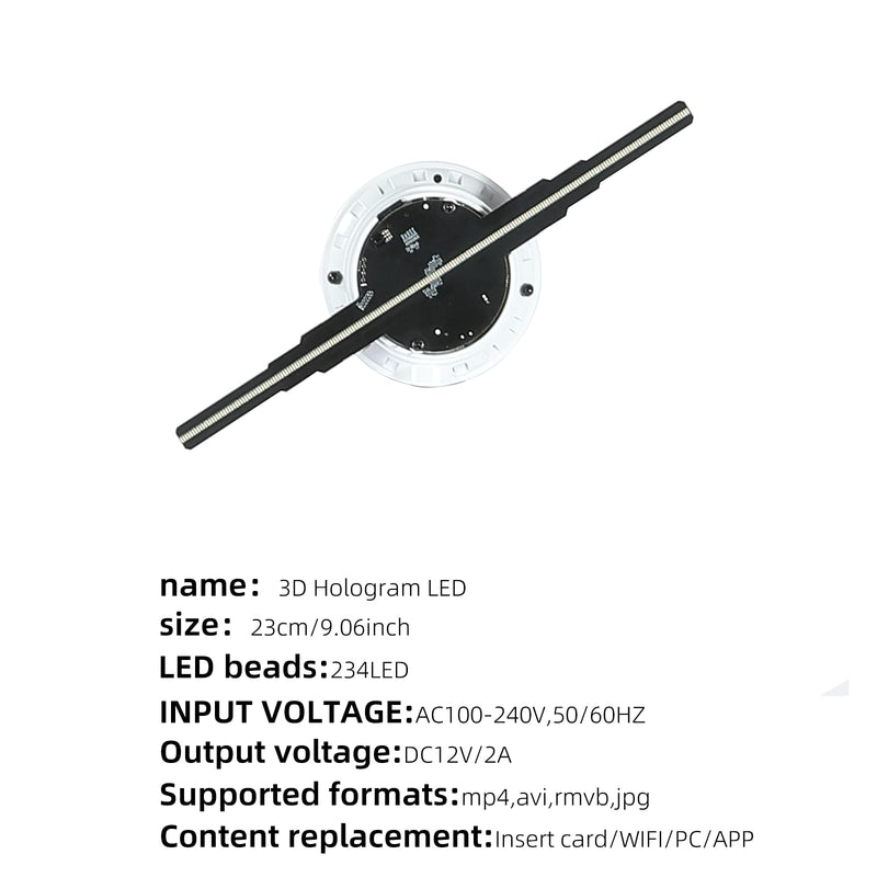 Missyou 9.1" 3DHologramFan with Wi-Fi Bluetooth Control, LED Lights, 700 Video Library, Remote, for Trade Shows, Exhibitions, Festivals, and Events 9.1-inch(APP+WIFI+Bluetooth+Remote)