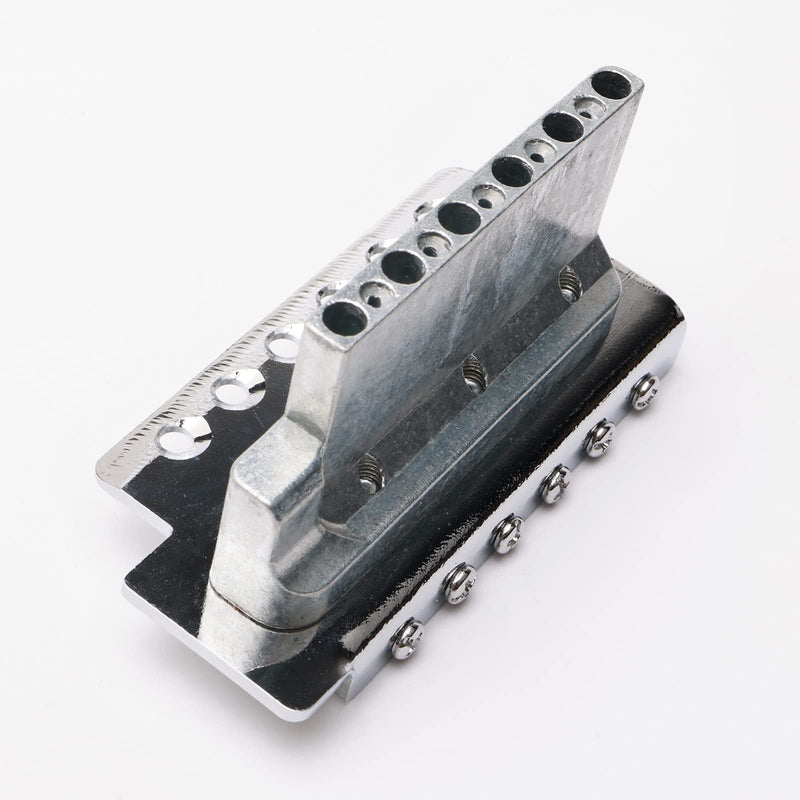 [AUSTRALIA] - Swhmc Silver 6 Strings Electric Guitar Tremolo Bridge Bar Kit,6R Sealed Gear Tuning Pegs Keys Machine Head with Neck Plate Reinforce Board for Strat Fender Guitar Replacement bridge and tuning pegs 