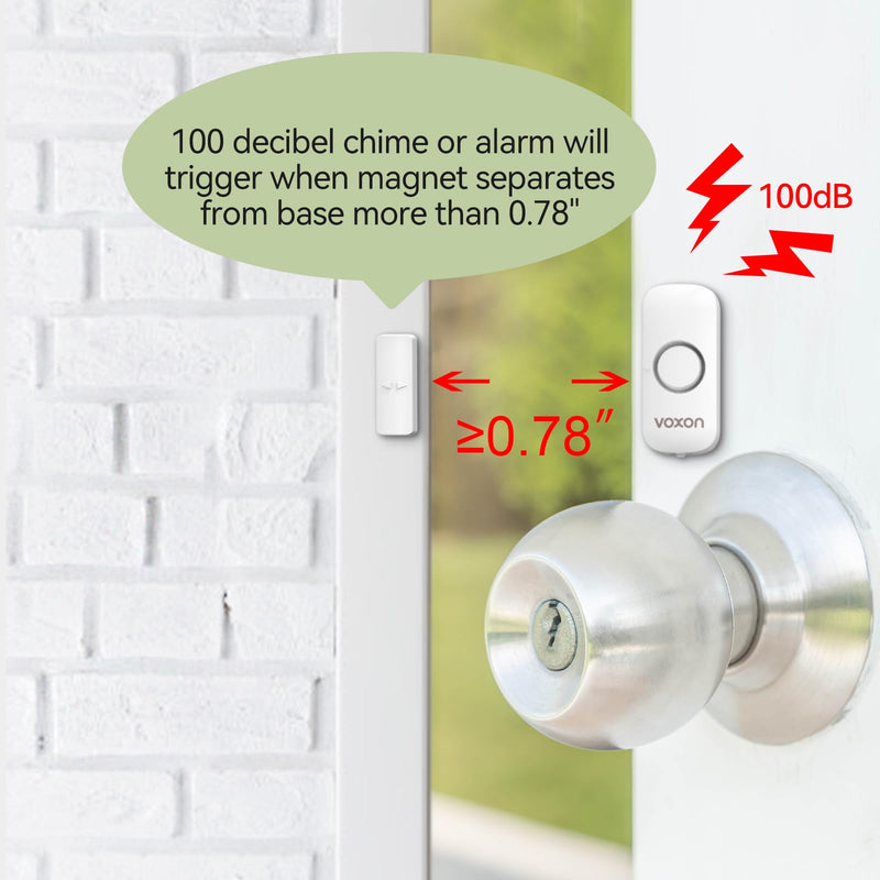 Window Alarm Door Alarms for Kids Safety VOXON Wireless Door Alarm for Home Security Personal Security Window Alarms Sensor Burglar Door Alarm for Pool, Cars, Sheds, Caravans DIY Kit Pack of 2 2PCS