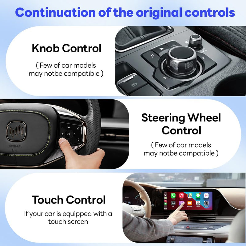 CarlinKit 5.0 Wireless CarPlay/Android Auto Adapter USB for Factory Wired CarPlay Cars (Model Year: 2015 to 2025), Wireless CarPlay/Android Auto Dongle Convert Wired to Wireless,Fit In-Dash Navigation