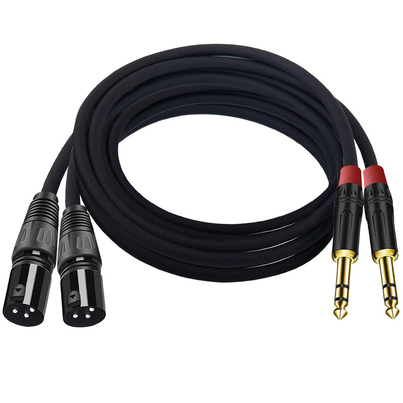 (2PACK/6.6FT) XLR to 1/4 TRS Stereo Adapter,XLR Male to 1/4 Inch (6.35mm) Stereo Balanced Microphone Stereo Audio Converter AdapterCable 6.6ft