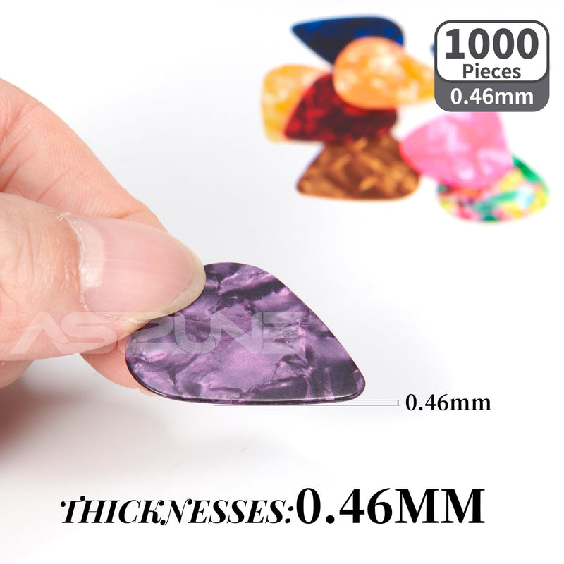 [AUSTRALIA] - Bulk Guitar Picks 1000Piece, Thin(0.46mm) Guitar Sampler Plectrums Celluloid Guitar Pick Acoustic Plectrum for Acoustic Guitar, Electric Guitar, Bass 0.46mm 1000Piece 