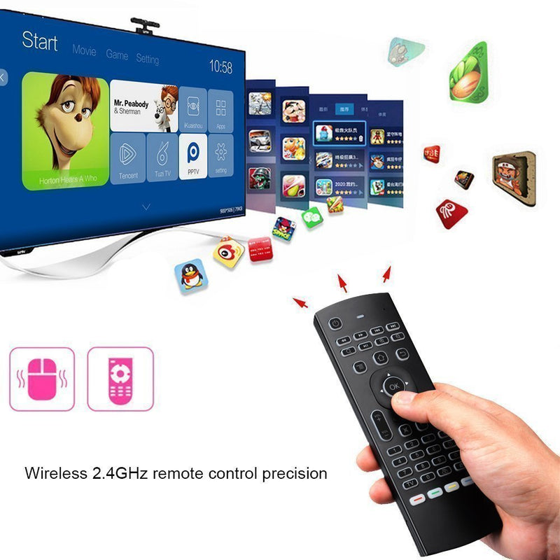 Air Mouse,MX3 Pro Backlit Mini Keyboard,Voice Remote Control,Mini Wireless Keyboard & IR Learning Air Mouse Remote,Best for Raspberry Pi 4 Android Smart Tv Box HTPC IPTV PC Pad Xbox MX3 Voice Backlit