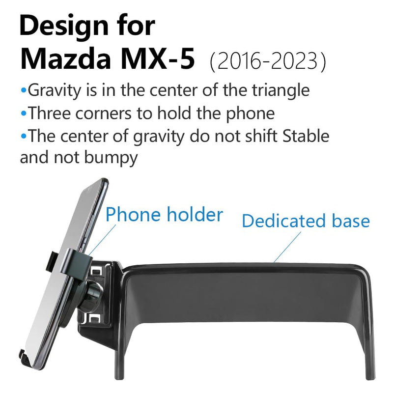Car Phone Holder For Mazda MX-5 Miata 2016-2023，Mazda CX-3 2016-2021，Mazda 3 2014-2016 【Only 7-inch screen】Auto Accessories Bracket Interior Screen Decoration dash board Mobile Cell Phone Mount case