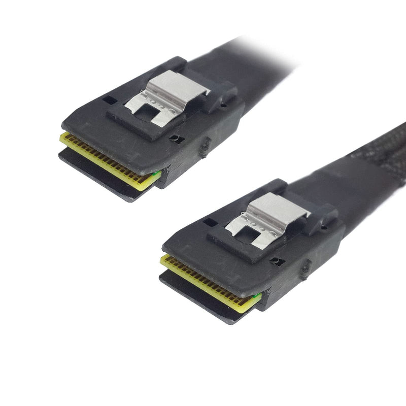 Cablecc 70cm Internal Mini SAS 36Pin SFF-8087 to Mini SAS 36pin SFF-8087 Server Hard Disk Raid Data Cable Black Straight Type