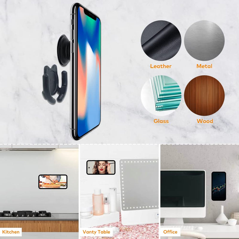 Multi-Surface Holder Car Mount 3 Pack Compatible for Popsocket Grip Holder for Pop Socket Mount Device Support Accessory Home Office Desk Wall Mount Cute Cat Strong Adhesive Sticky Pad (Black) Black