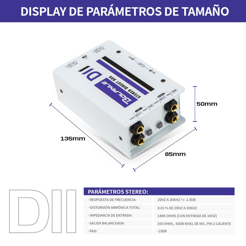 Bolanle Pro DI Passive Direct Box - 2 Channel Instrument Premium Direct Box to Balanced & Unbalanced XLR,Impedance Transformer Connector for Impedance Conversion and Isolation (D2) D2