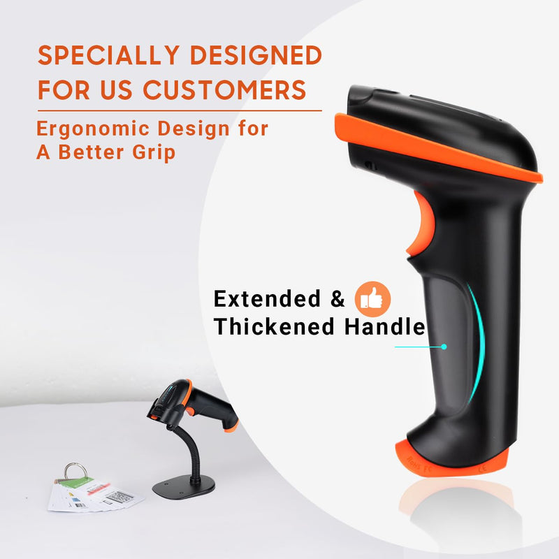 [AUSTRALIA] - Tera Barcode Scanner Wireless 1D Laser Cordless Barcode Reader with Battery Level Indicator, Versatile 2 in 1 2.4Ghz Wireless and USB 2.0 Wired with Stand Model 5100-Z 