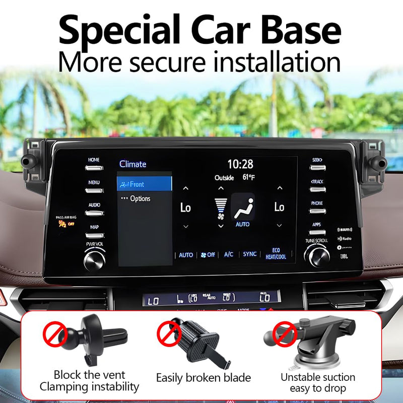 Car Phone Holder Mount for Toyota Sienna 2021 2022 2023 2024 Auto Accessories Navigation Screen Bracket Interior Decoration Mobile Cell Phone Mount 【Not fit Sienna 2025】