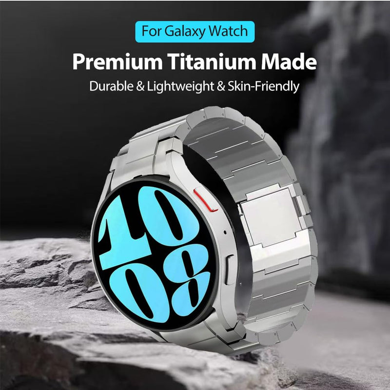 Titanium Magnetic Metal Band for Samsung Galaxy Watch 7/6/5/4/FE 44mm 40mm, 20mm Quick Release Metal Strap for Galaxy Watch 6 Classic Band 47mm 43mm/Watch 5 Pro 45mm/Watch 4 Classic Women Men silver