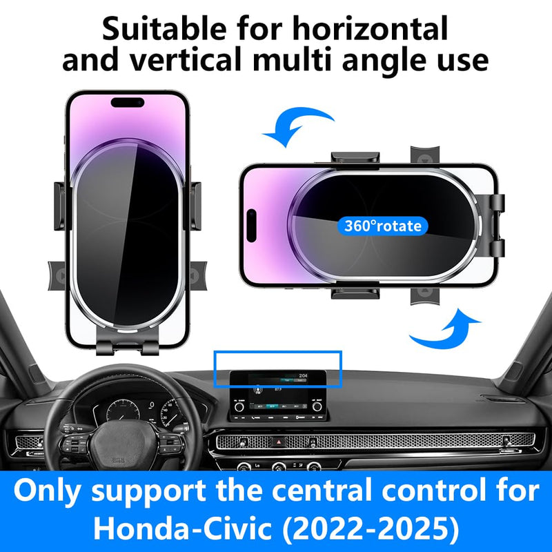 Car Phone Holder for Honda Civic 2022 2023 2024 2025 2026，Acura Integra 2023-2026 Auto Accessories Navigation Screen Bracket Interior Decoration Dashboard Cell Mobile Phone Mount case Accessory for Civic 2022-2026，Integra 2023-2026（Screen）
