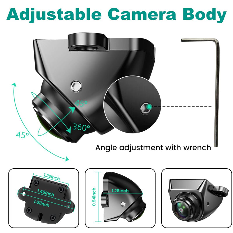 AHD 1080P Vehicle Backup Camera Only Work with Monitors Radio Head Units Supporting AHD 1080P 25HZ/PAL Video Signal, GreenYi Reverse Rear/Front/Side View Camera, Adjustable Fisheye Lens
