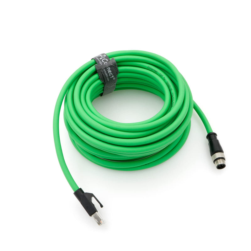 D-Code Cable M12 4 Pin Male to RJ45 Male Cat5e High Flexible Waterproof Ethernet Shielded Cable Industrial for Industrial Camera 33Ft/10M 10M