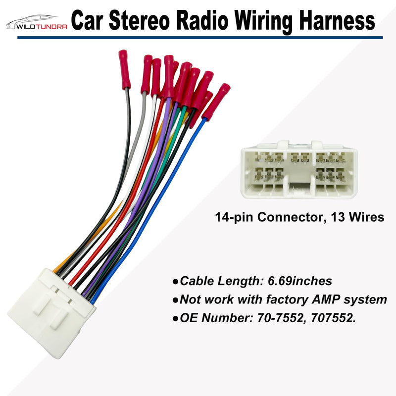 14Pin Radio Wiring Harness for Subaru 1995-2008 Aftermarket Radio Stereo Wire Harness Adapter for Subaru Outback WRX Impreza Forester Legacy Aftermarket Stereo CD Player Power/Speaker Connector