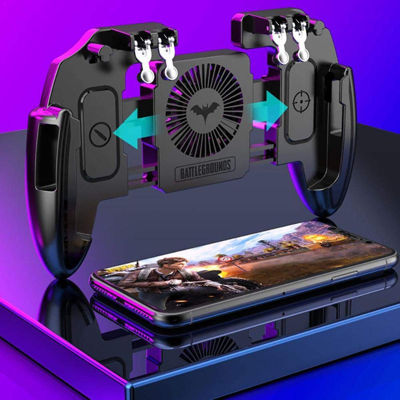 PUBG Mobile Controller Joystick Turnover Button Gamepad for PUBG iOS Android Six Finger Operating Gamepad With Cooling Fan