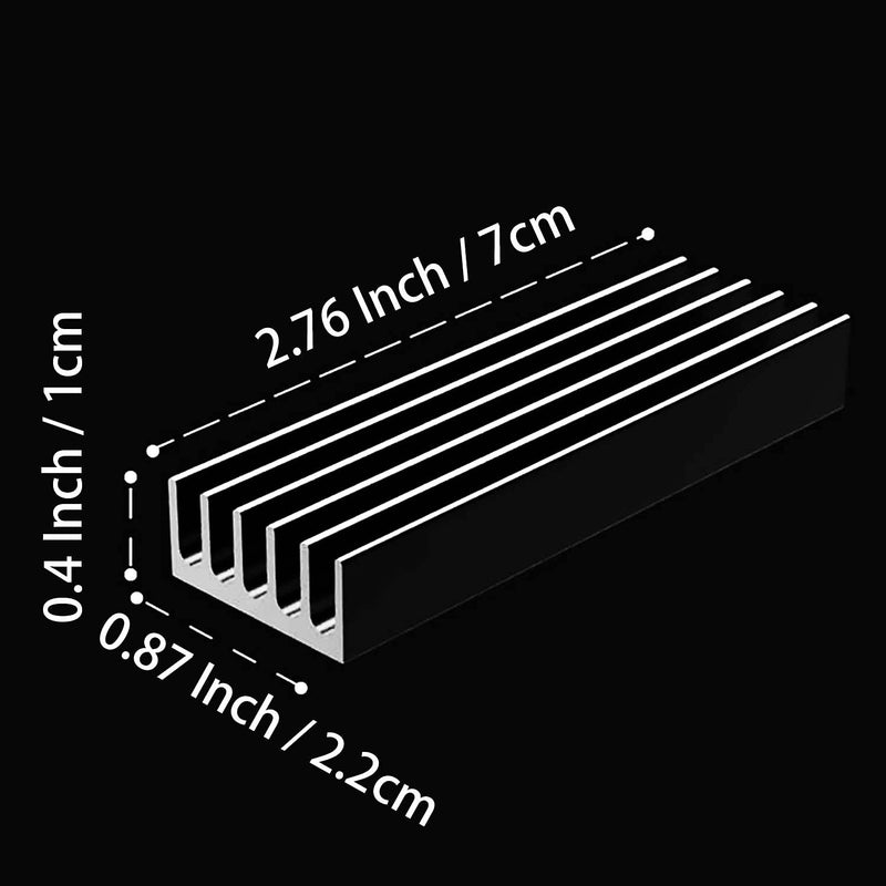 GLOTRENDS M.2 Heatsink for 2280 M.2 SSD, Fit for Desktop PC Installation, 22x70x10mm Aluminum Body, Including Thermal Pad 22 x 70 x 10 mm
