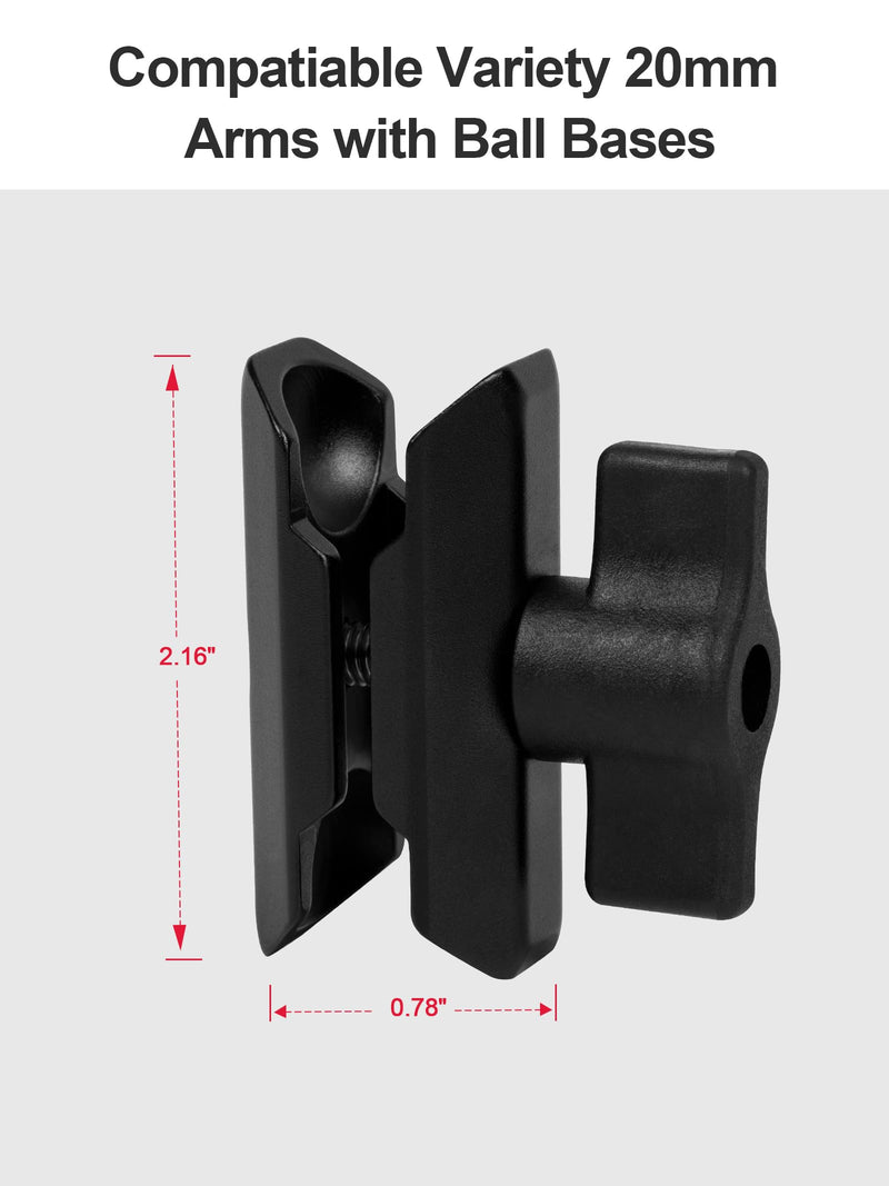 Nilkatss Double Socket Arm and Magnetic Dash Mount with 20mm（0.787 inches） Ball Components System