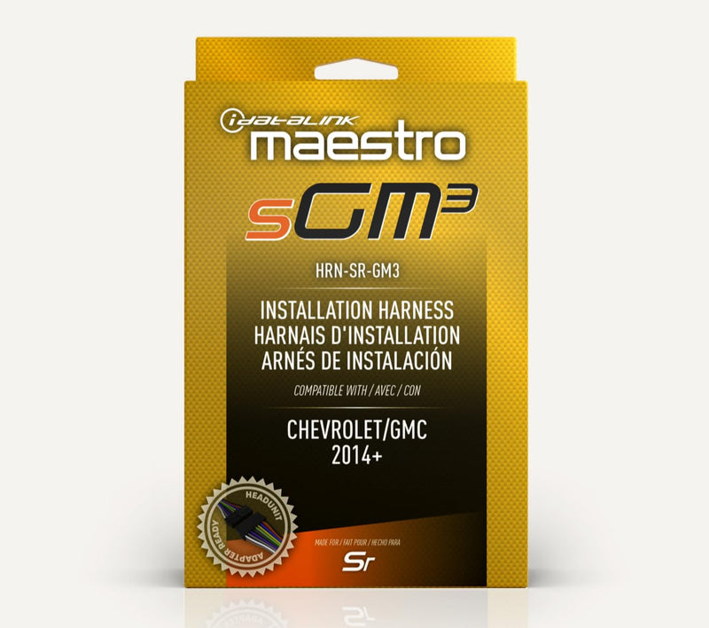 Idatalink Maestro HRN-SR-GM3 T-Harness for Select Chevrolet/GMC GM Vehicles 2014+, replace the factory radio while retaining steering wheel controls & use of factory amp (ADS-MSR module also required)