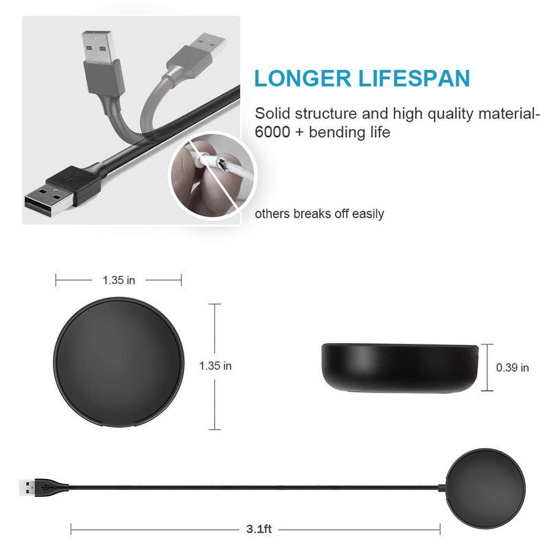 1 Pack Compatible with Samsung Watch Charger,Galaxy Watch 6/5/4 Charger Cable Dock USB Replacement for Samsung Galaxy Watch 6/6 Classic/5/5 Pro/4/4 Classic/3/Active 2/Active 1 Pack