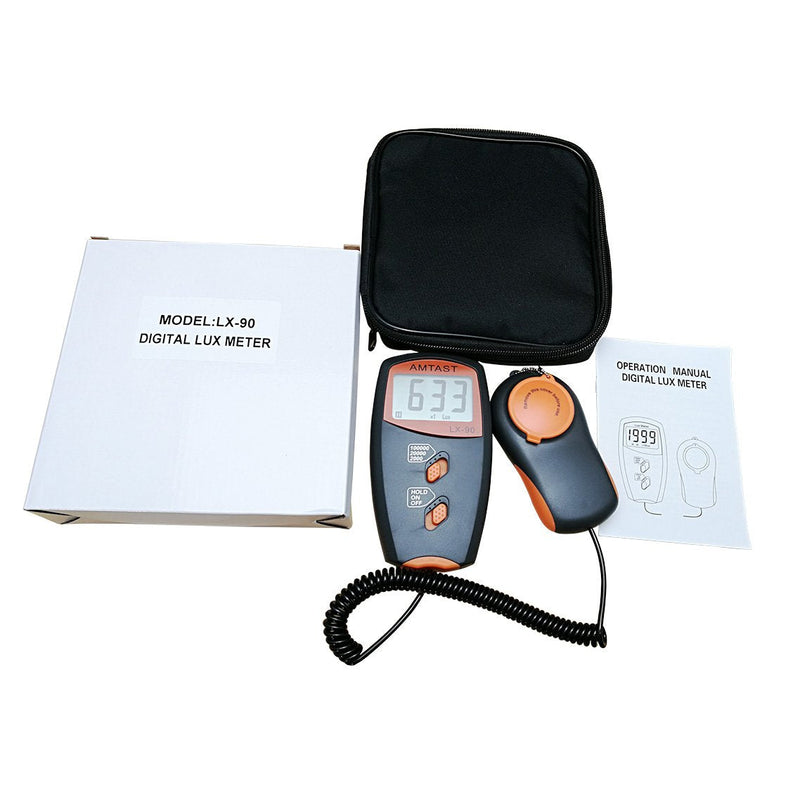 [AUSTRALIA] - Digital LUX Meter Digital Indicator UV Meter Light Meter with LCD Display Luxmeter for 0-100,000 Lux Range High Ambient Light Meter with Backlight (Model LX-90) 