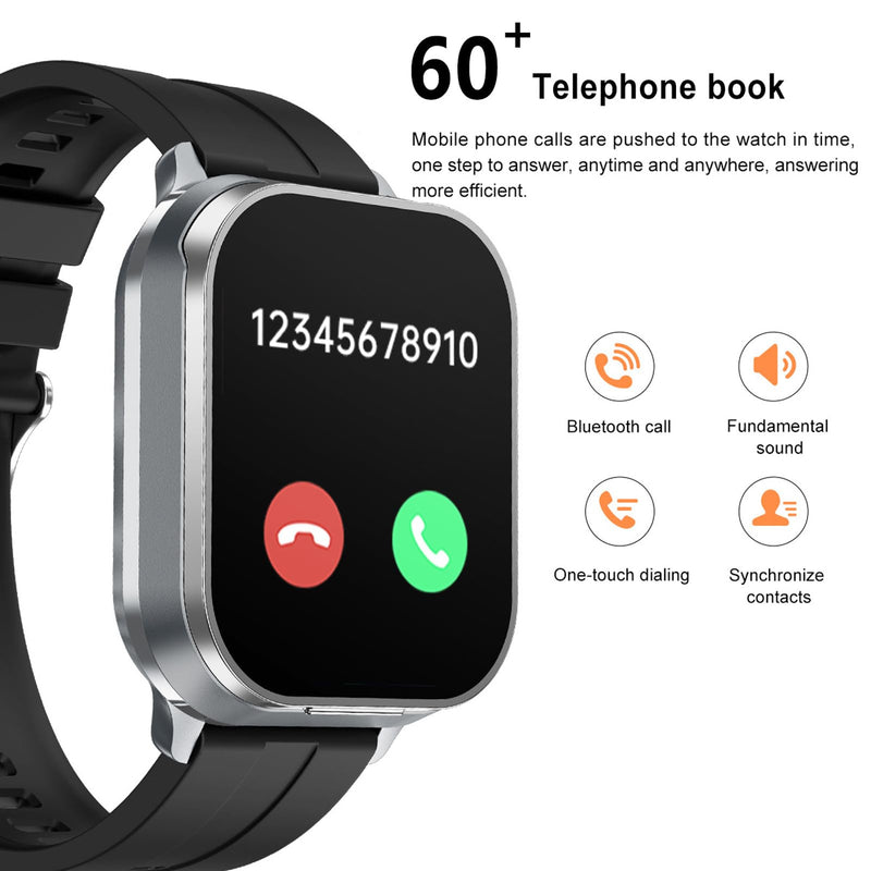 Smart Watch with Earbuds, 2.01" HD Screen 2 in 1 Smartwatch with Bluetooth Earbuds, 100+ Sport Fitness Tracker, NFC, Pedometer, Sleep/Heart Rate/Monitor Compatible with iOS & Androd Silver Steel
