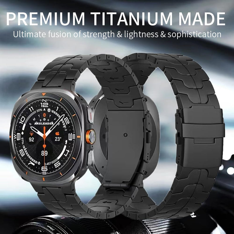 Titanium Band for Samsung Galaxy Watch Ultra 2 1 47mm (2026/2025/2024), No Gap Metal Watchband with Integrated Buckle Strap Replacement Accessory for Galaxy Watch Ultra 47mm grey