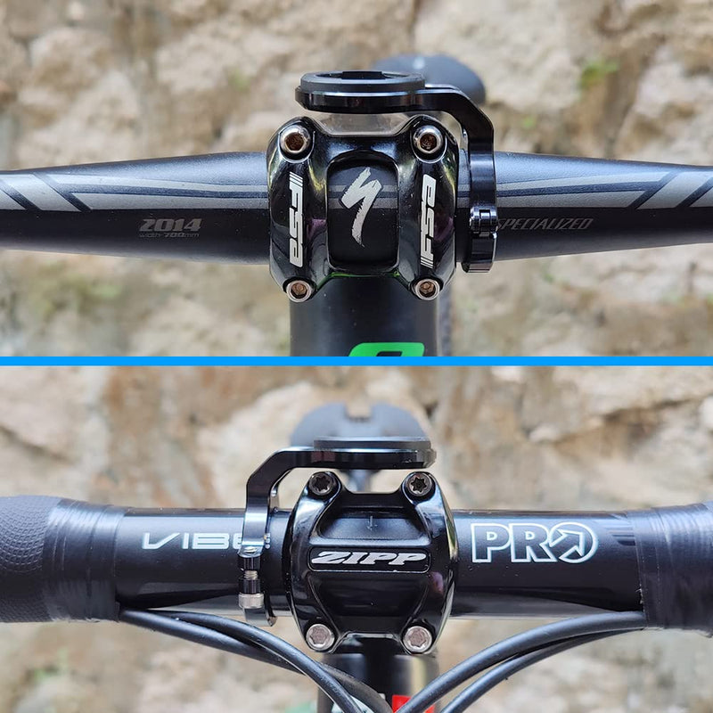 Mountain Bike Mount for Garmin Edge Wahoo Elemnt Bryton Rider Stages Dash Hammerhead Karoo, Bike Stem Mount for Handlebar 31.8mm(Black)