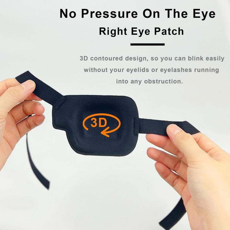 Eye Patch, 2PCS Medical Eye Patches for Adults Kids, 3D Amblyopia Lazy Eye Patches for Right Eye (Right)