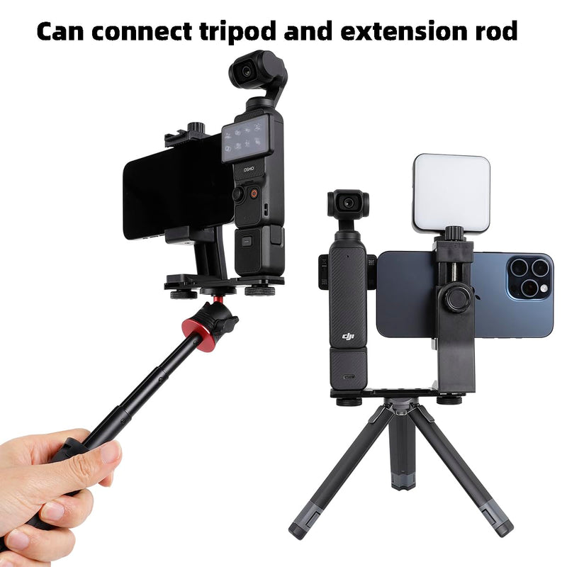 Phone Holder for DJI Osmo Pocket 3, Cell Phone Mount Expansion Accessories with 1/4" Thread Hole Used with Tripod and Extension Rod